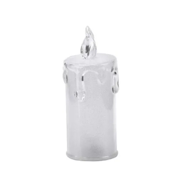 Vela Led Bela Flor Metalizada 3x8cm Branco Quente 31572 (MP)