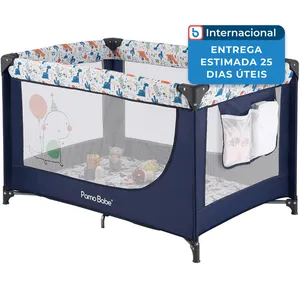 Berço Cercadinho Pamo Babe Portátil e Dobrável Azul A-MBI