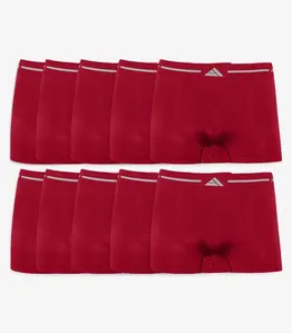 Kit 10 Cuecas Boxer Lisa Microfibra Altomax Vermelho G