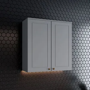 Armário Aéreo 2 Portas Americana Henn 80cm | Cinza