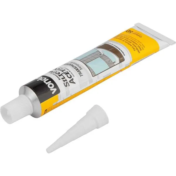 Borracha de silicone acético transparente 50 g (embalagem com 24 unidades) VONDER