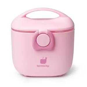 Dispenser Fórmula Bebê Termichy Rosa Claro Portátil com Alça e Colher 250g