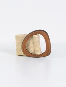 Cinto Elástico Rafia Feminino BEGE