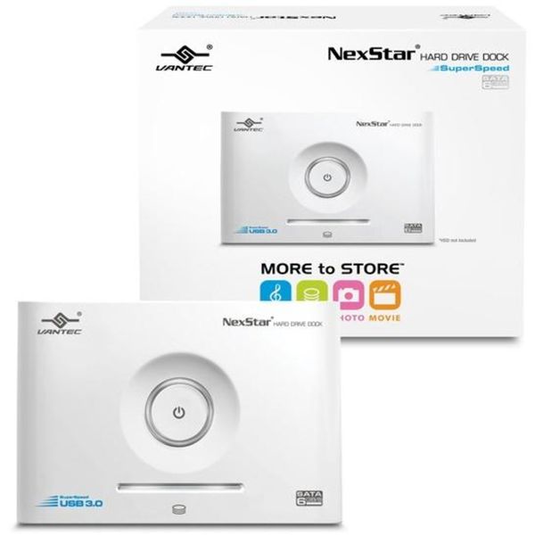 Doca 2,5pol/3,5pol - SATA > USB 3.0 - Vantec NexStar SuperSpeed - Branca - NST-D306S3-WH
