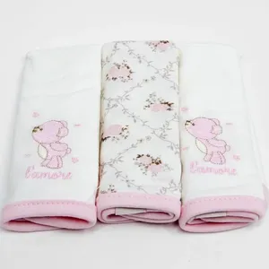 Kit Fralda de Boca 3 unidades - 22515F Arabescos - Rosa