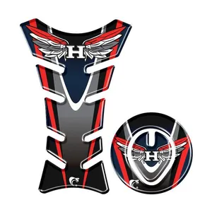 Kit Adesivo Protetor de Tanque e Bocal para Motos Compatível Até 2016 Vermelho PVC Resinado 3D Honda Kit Adesivo Protetor Tanque e Bocal Motos Até 2016 Vermelho PVC 3D Honda