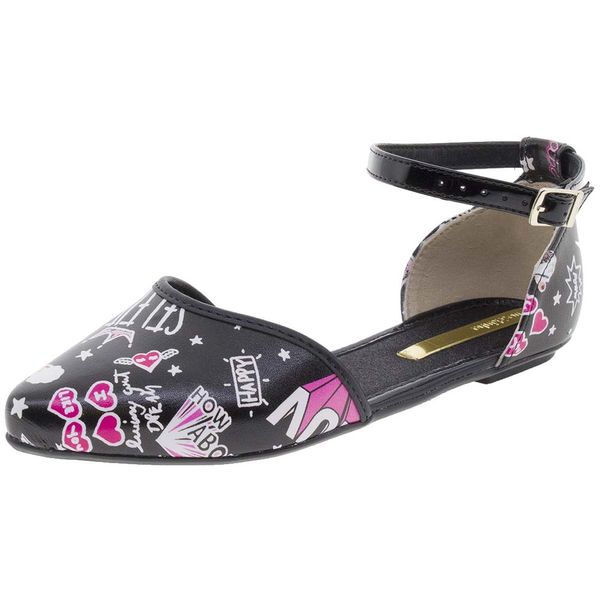 Sapatilha Infantil Feminina Molekinha - 2506300 PRETO/ROSA 27