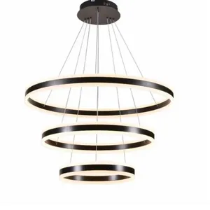 Pendente Dcd03019 com 3 Anéis 40-60-80CM 226W 3000K Luz Direta e Indireta Preto Casa Chafariz Pendente Dcd03019 3 Anéis 40-60-80CM 226W 3000K Luz Direta e Indireta Preto Casa Chafariz