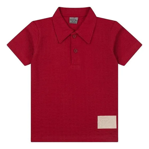 Camiseta Gola Polo Tigor T Tigre Botão Etiqueta Vermelho 1