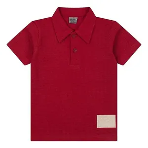 Camiseta Gola Polo Tigor T Tigre Botão Etiqueta Vermelho 1