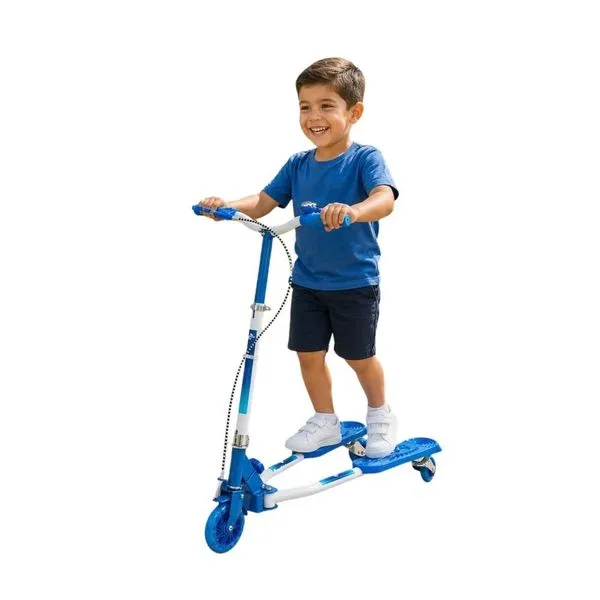 Patinete Infantil Dobrável de 3 Rodas com Guidão Ajustável e Rodas com Leds Azul Unitoys Patinete Infantil Dobrável de 3 Rodas com Sistema Abre e Fecha Azul Unitoys