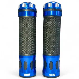 Manopla Para Moto BHD Universal Pro-Force Sem Roldana Preto E Azul (MP)