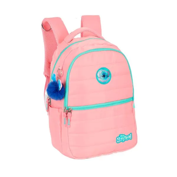 Mochila de Costas Juvenil Stitch Laptop Poliéster Salmão MJ47745SCSL - MaxLog