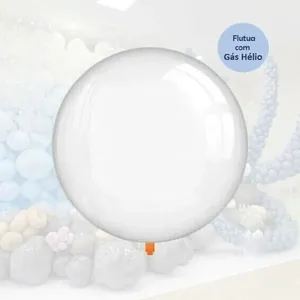 Balão Bubble - Transparente com Válvula - 45 cm x 45 cm - BR Festas - Valor Unitário