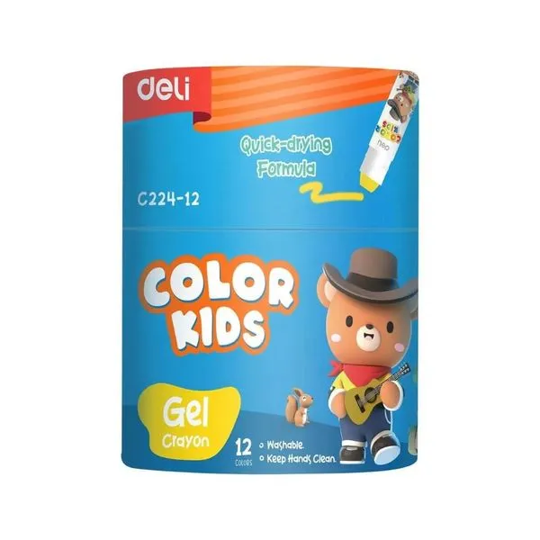 Caneta Giz 12 Pecas Deli Em Gel Tubo 3614 (MP)