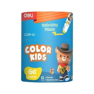 Caneta Giz 12 Pecas Deli Em Gel Tubo 3614 (MP)