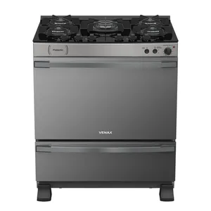 Fogao 5 Bocas Venax Palladio Vitreo Inox Gas Glp 127 V