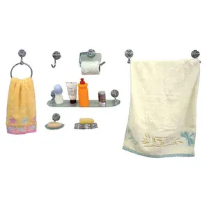 Kit Acessorios Para Banheiro Mondo 7 Peças Cromado Cristal Aquaplas
