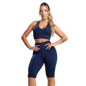 Bermuda de Ciclista Mvb Modas Suplex Cintura Alta Fitness - Feminina