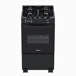 Fogao 4 Bocas Venax Picasso Vitreo Preto Fosco Gas Glp