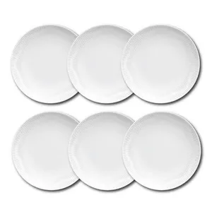 Conjunto de Pratos de Sobremesa Germer Shell em Porcelana 20,5 cm 6 Peças Branco