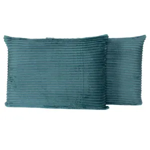 Par De Fronhas Em Manta Canelada 70cm X 50cm - Porta Travesseiro Mantinha Microfibra Cor Verde