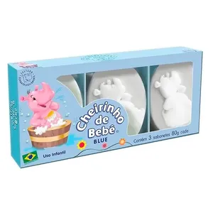 Kit Sabonete Cheirinho De Bebê Blue 80g Com 3 Unidades