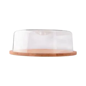 Boleira Redonda Futuro Base Bambu Tampa Plástica 28,8x28x9cm LM1791 - honeyhome