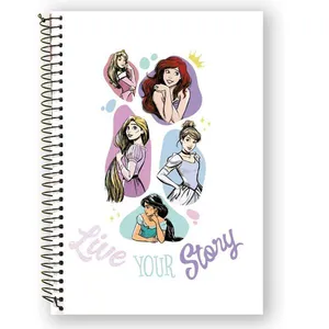 Caderno Universitário 10M Feminino Princesas 707190286 - Culturama