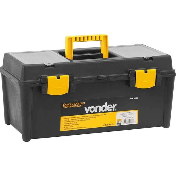 Caixa Para Ferramentas, Plástica, Com 1 Bandeja, 51,0 Cm X 24,0 Cm X 23,3 Cm, Vdc 4035, Vonder