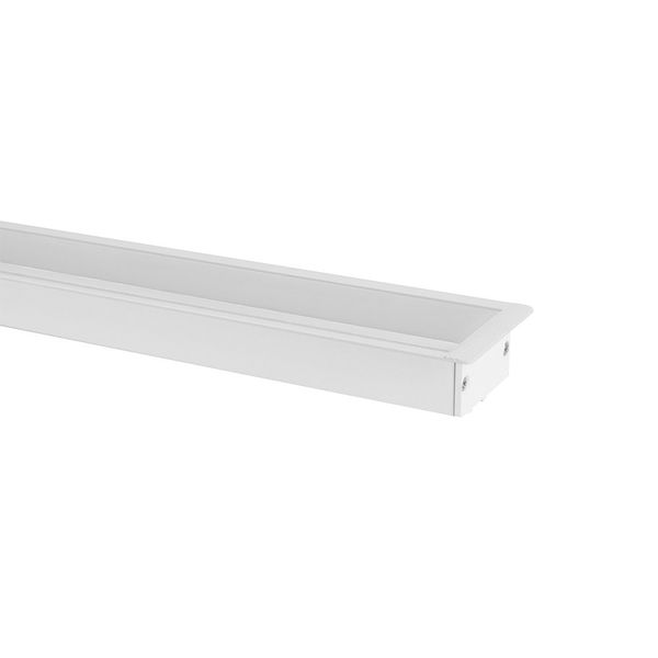 Perfil Embutir Aluminio 2M 48X20Mm Com 3 Molas 2 Tampas Branco Blumenal
