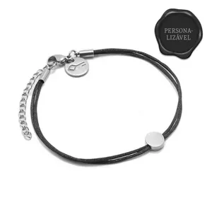 Pulseira Matiz Nirvana Preta e Aço Personalizável Preta Ajustável