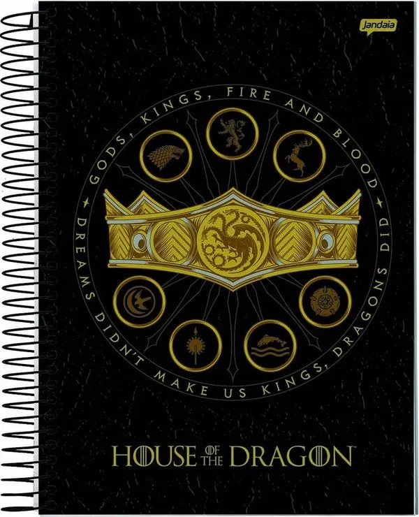Caderno Universitário 1 Matéria 80 Folhas Casa Do Dragão