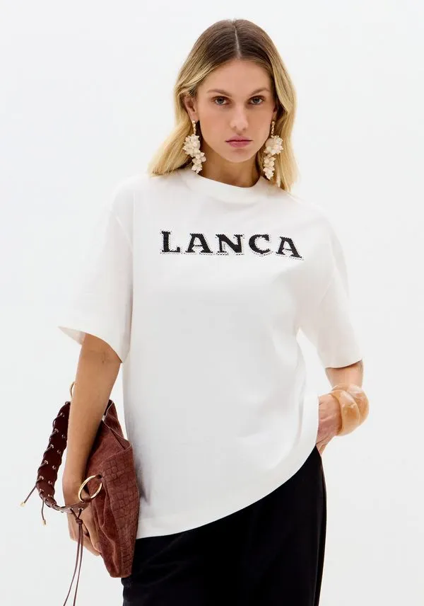 T-shirt Oversized De Mangas Curtas Branco M