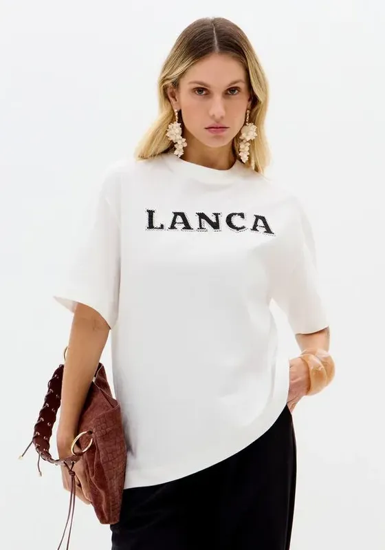 T-shirt Oversized De Mangas Curtas Branco M
