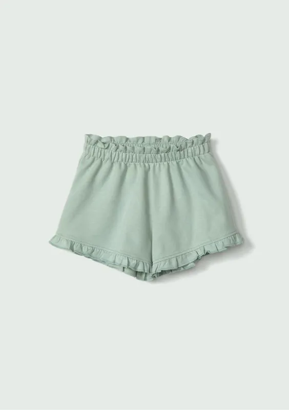 Shorts Infantil Menina Toddler Em Moletom - Verde 001