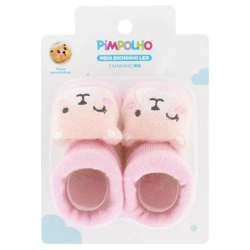 Meia RN Pimpolho Bichinho LED Urso Bege 0300801-02 (MP)
