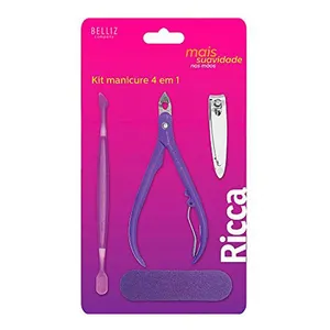 Kit Manicure Ricca 4 em 1 Aço Inox
