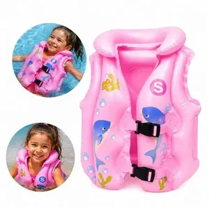 Colete Boia Inflável Infantil Ajustável para Piscina Praia e Lago em PVC Rosa 43x43cm Colete Boia Inflável Infantil Ajustável em PVC Rosa para Piscina Praia e Lago 43x43cm