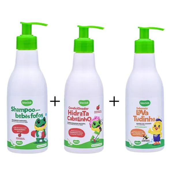Kit Shampoo + Condicionador + Sabonete Infantil - Bioclub