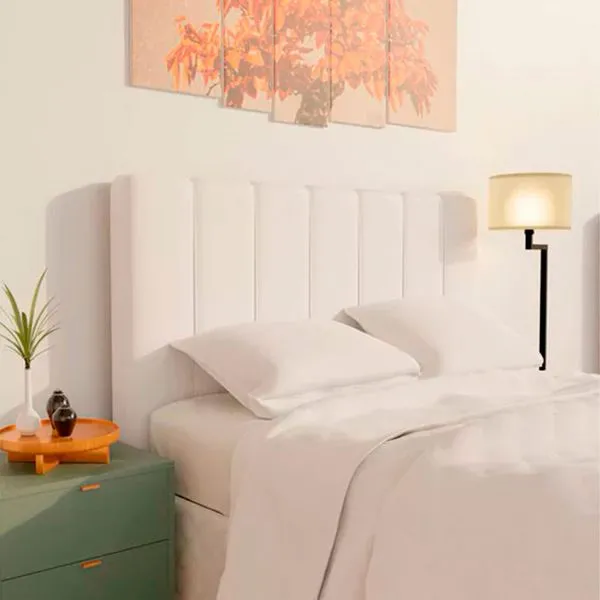 Cabeceira de Casal Styllus Itália, para Colchão de 138 cm Veludo Bege