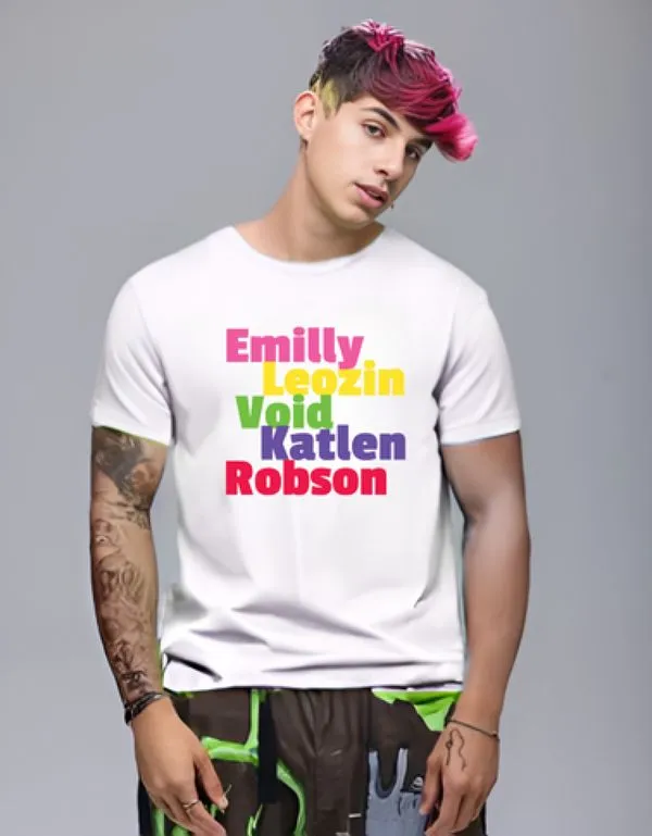 Camiseta de Algodão Dos Rosa Branca Nomes 14 / Branco