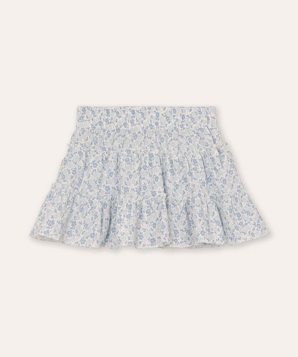 short saia infantil plissada floral colorido 1