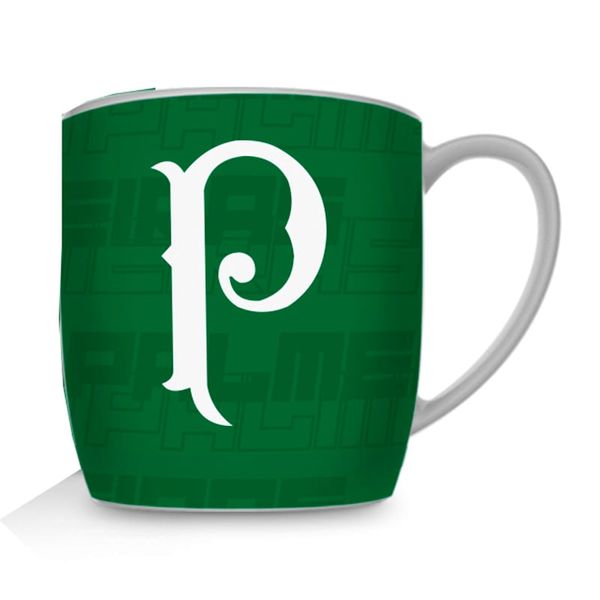 Caneca Porcelana Premium BrasFoot Palmeiras1 300 ML Urban Licenciada Branco