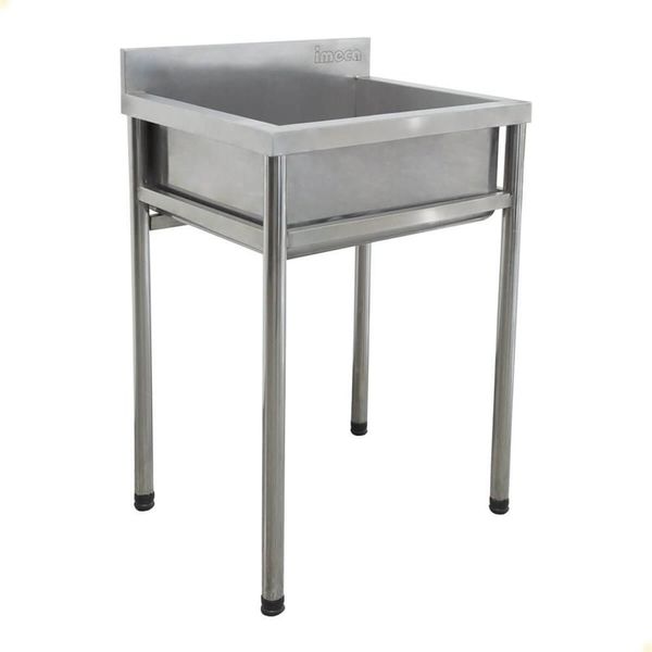 Tanque em Inox com Cuba 55L Modelo 7497 para Limpeza Profissional de Utensílios e Alimentos Imeca Tanque em Aço Inox 55L Modelo 7497 para Uso Profissional em Cozinha Imeca