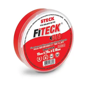 Fita Isolante PVC Fiteck 19 Mm X 20m X0 18mm Temperatura De Trabalho 0 A 90c Isolamento 750v Steck