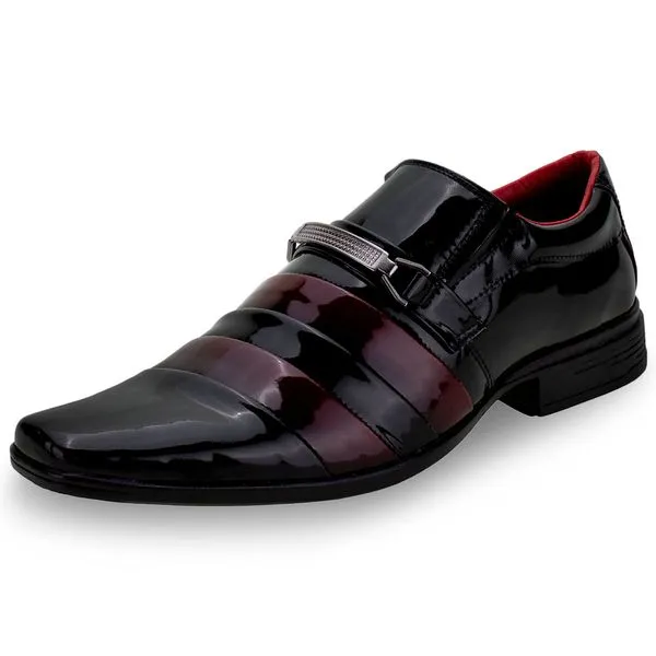 Sapato Masculino Social Bkarellus - 7007 PRETO/VERMELHO 39