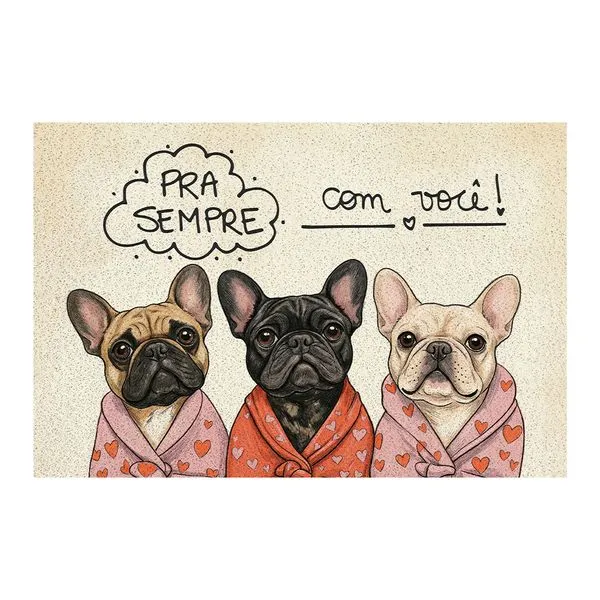 Tapete Capacho Entrada Super Print Pra Sempre Com Você 40x60cm TENSPPSPL13ML - Kapazi