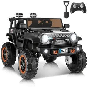 Carro Elétrico Infantil, Jeep 4x4 com Controle Remoto, 2 Lugares, Música via Bluetooth e Luzes LED, 24V, Hikole, Preto 110v