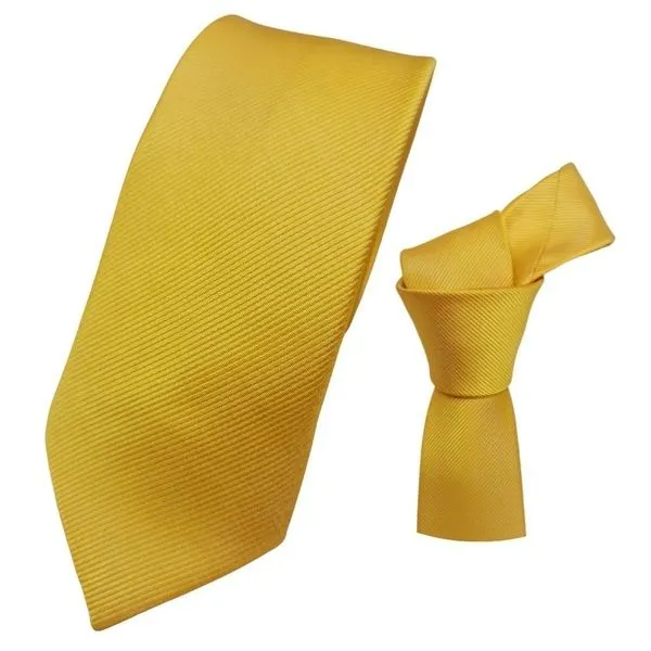 Gravata Slim Masculina OEM Premium 100% Poliéster 140cm X 5cm Amarelo para Noivo Padrinho Social Gravata Slim Masculina OEM Premium 100% Poliéster 140cm X 5cm Amarelo para Noivo Social